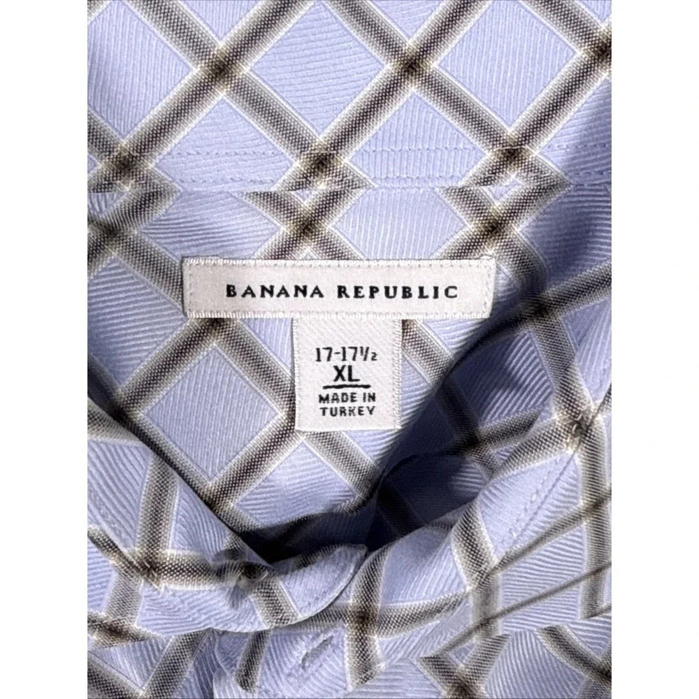 Banana Republic Dress Shirt‎ Mens Size 17.5 Diamond Formal Wedding Dressy